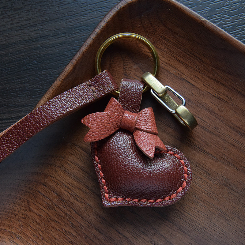 Le porte-clés cœur Lou en cuir